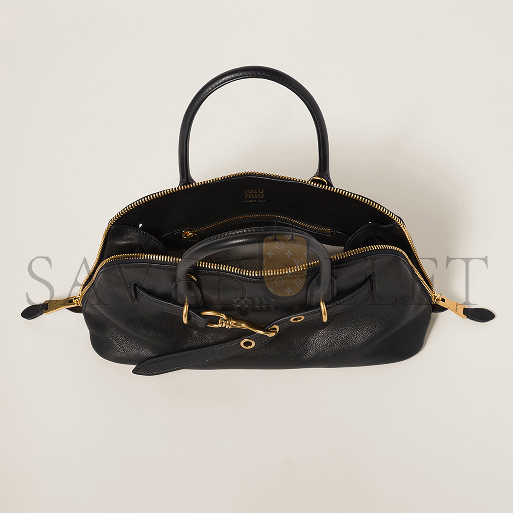 MIU MIU AVENTURE NAPPA LEATHER TOP-HANDLE BAG 5BB168 (33*17*11cm) MIU MIU AVENTURE NAPPA LEATHER TOP-HANDLE BAG 5BB168 (33*17*11cm)